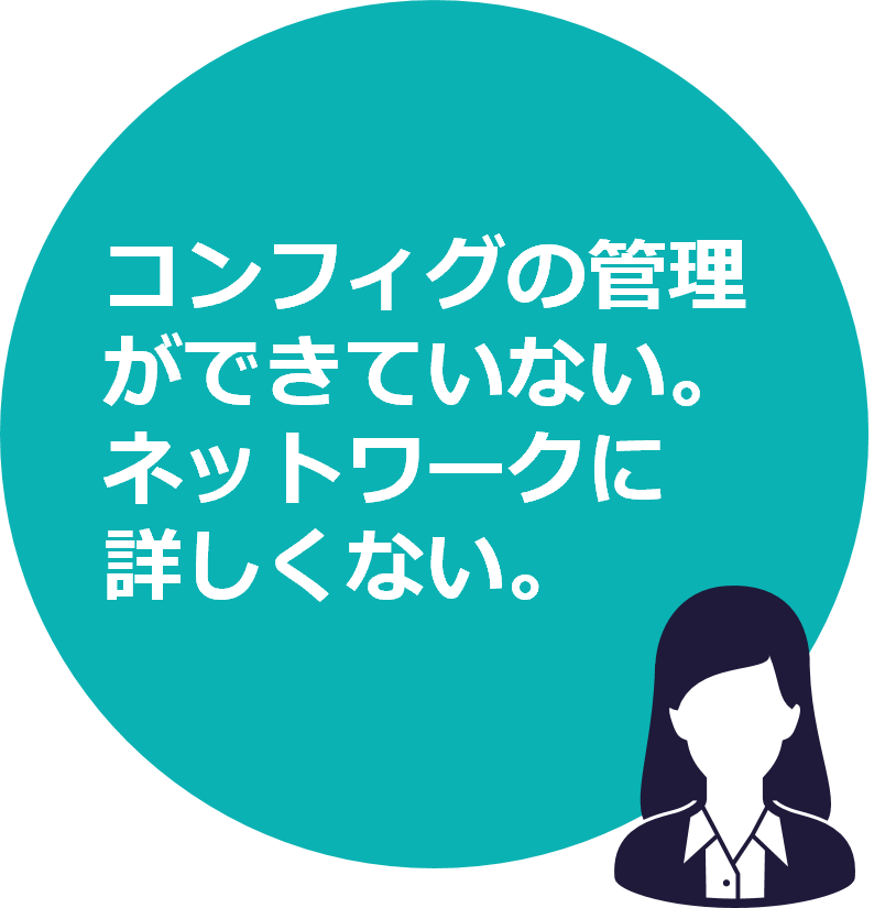 コンフィグの管理ができていない。ネットワークに詳しくない。